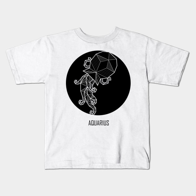 Aquarius - Geometric Astrology Kids T-Shirt by alcateiaart